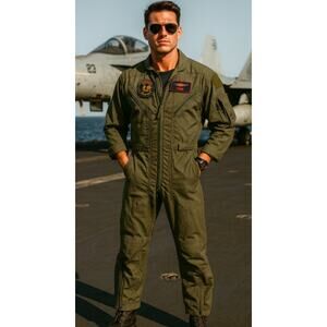 Vintage Military Fighter Pilot Jumpsuit - Coveralls- Flyers- Equa- Size 40 Short